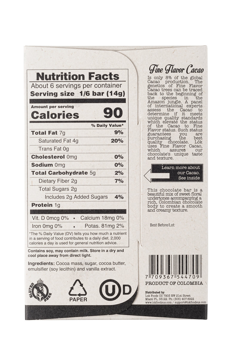 Lök Premium Dark Chocolate Bar 85% Cacao– lokfoods
