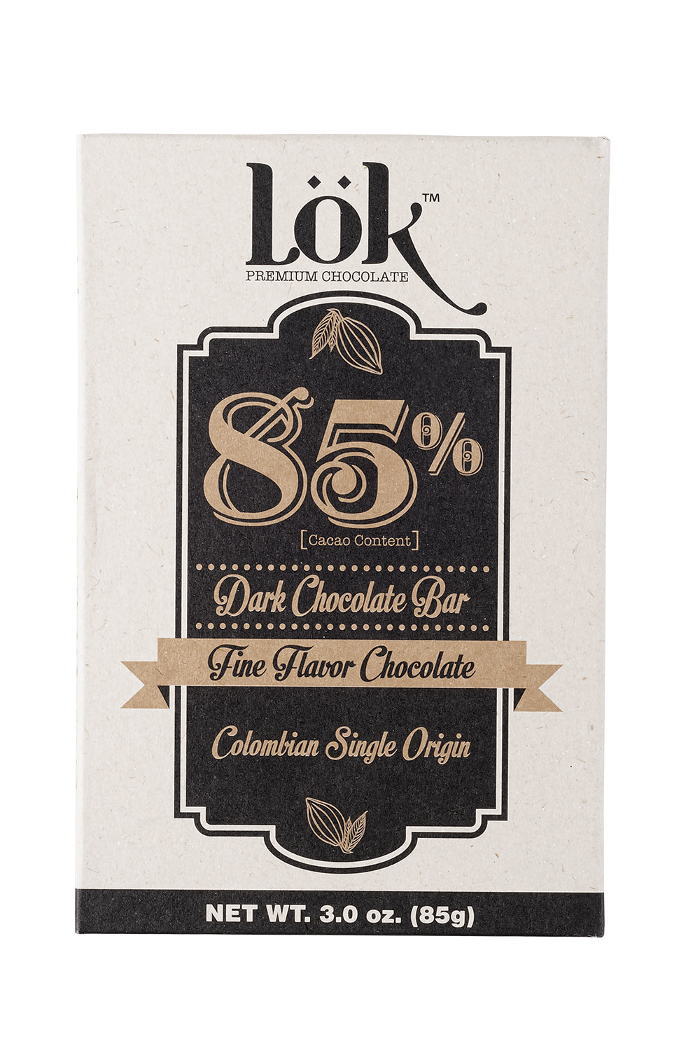 Lök Premium Dark Chocolate Bar 85% Cacao– lokfoods