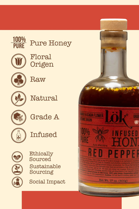 Lök Natural Honey Infused With Red Pepper | 18 oz
