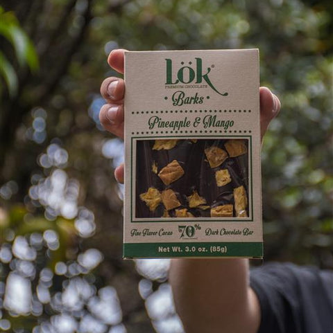 Pineapple and Mango Premium Dark Chocolate Bark 85g