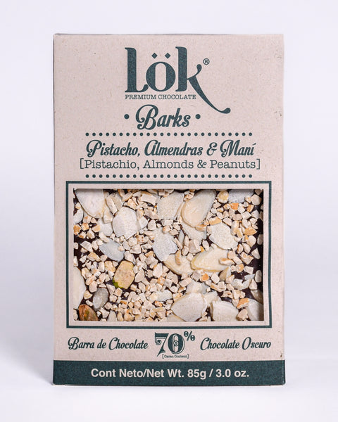 Pistachio, almond and Peanuts Premium Dark Chocolate Bark 85g